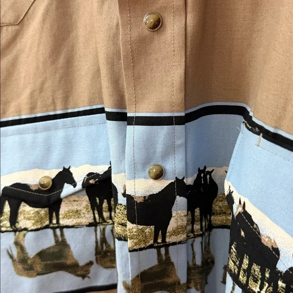 New! Roper Horse Print Western Button Down Shirt size XL - Picture 4 of 5
